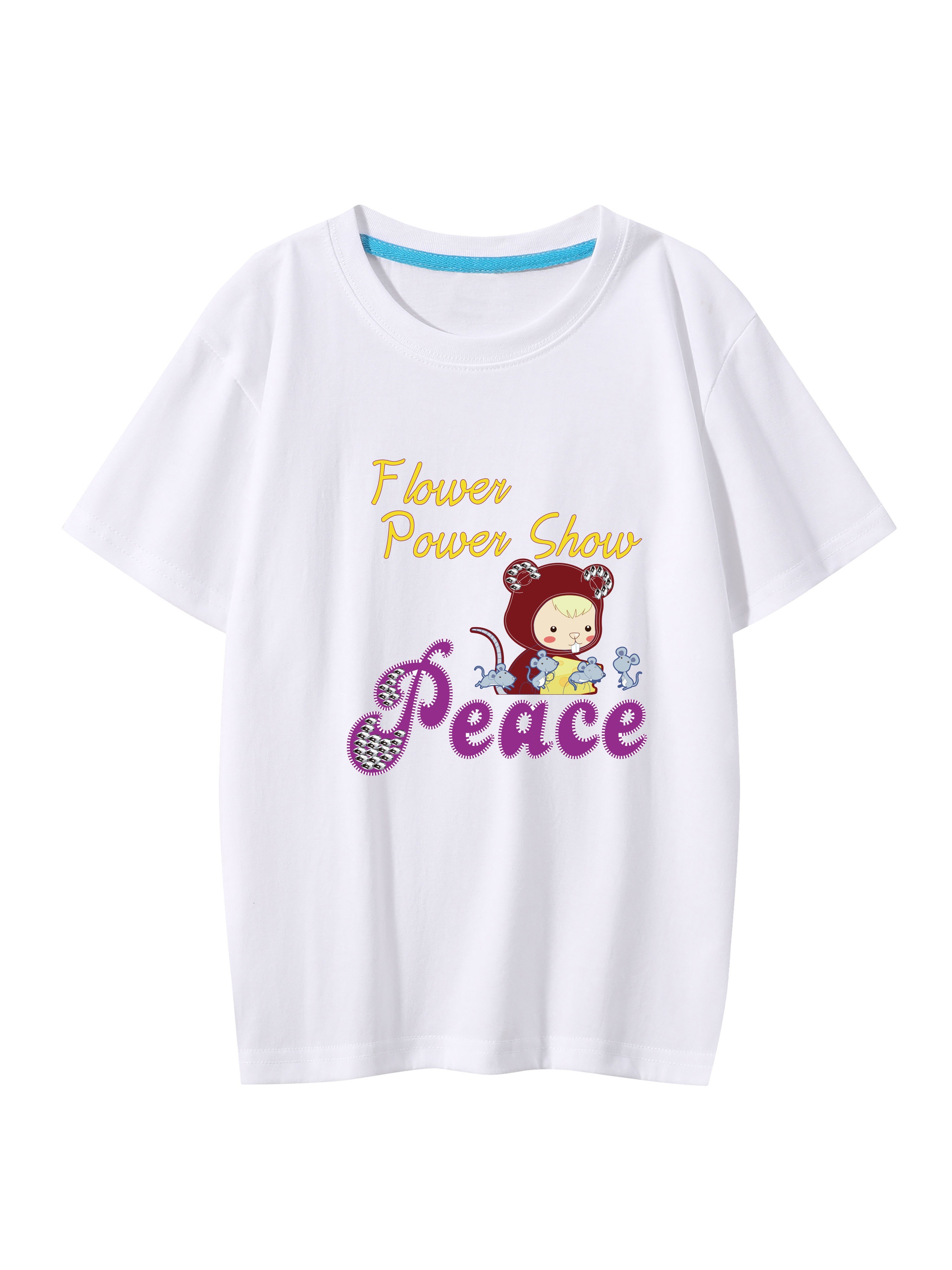 Graphic Short Sleeve T shirt flower Power Show Peace Print - Temu New ...