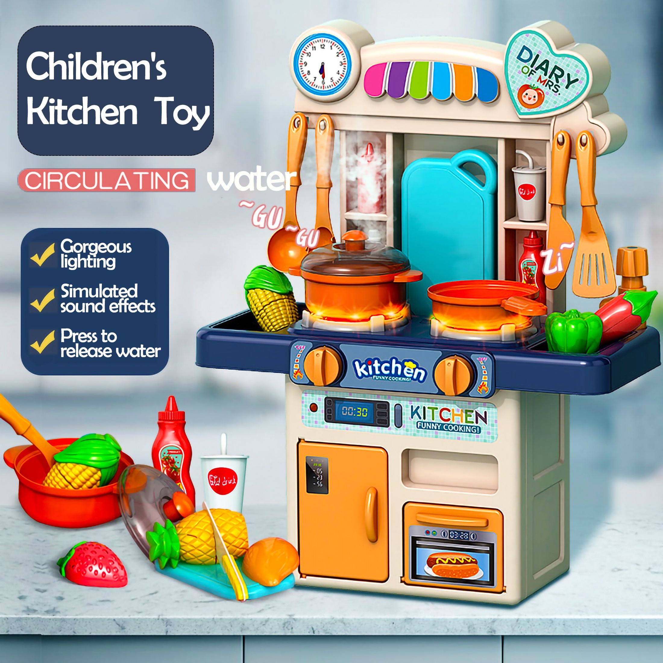 Play House Children's Kitchen Toys For Men And Women, Simulation Food  Tableware Kitchenware, Gifts For Kids - Temu