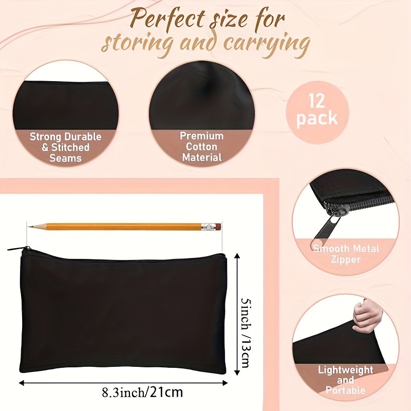 Sublimation Blank Diy Craft Bag Canvas Pencil Case Blank - Temu