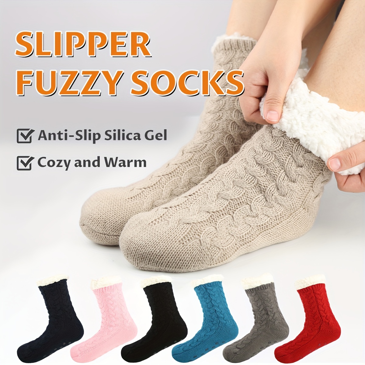 Winter Super Soft Non Slip Warm Socks Cozy Fuzzy Snow Socks - Temu