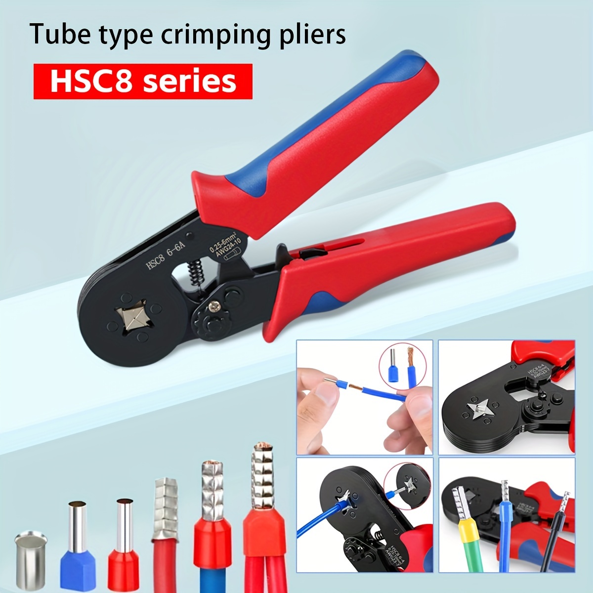 Crimping Pliers Tubular Terminal Crimping Pliers Hsc8 6 4a - Temu