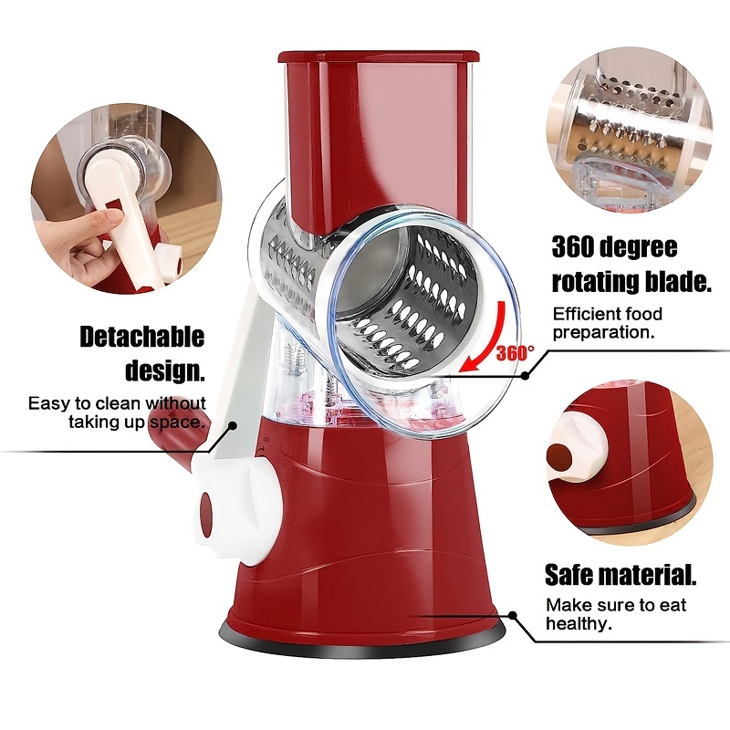 VNDEFUL Multiuse Tomato Slicer Holder,Potatoes Round Fruits Vegetables Tools Kitchen Cutting Aid,Red