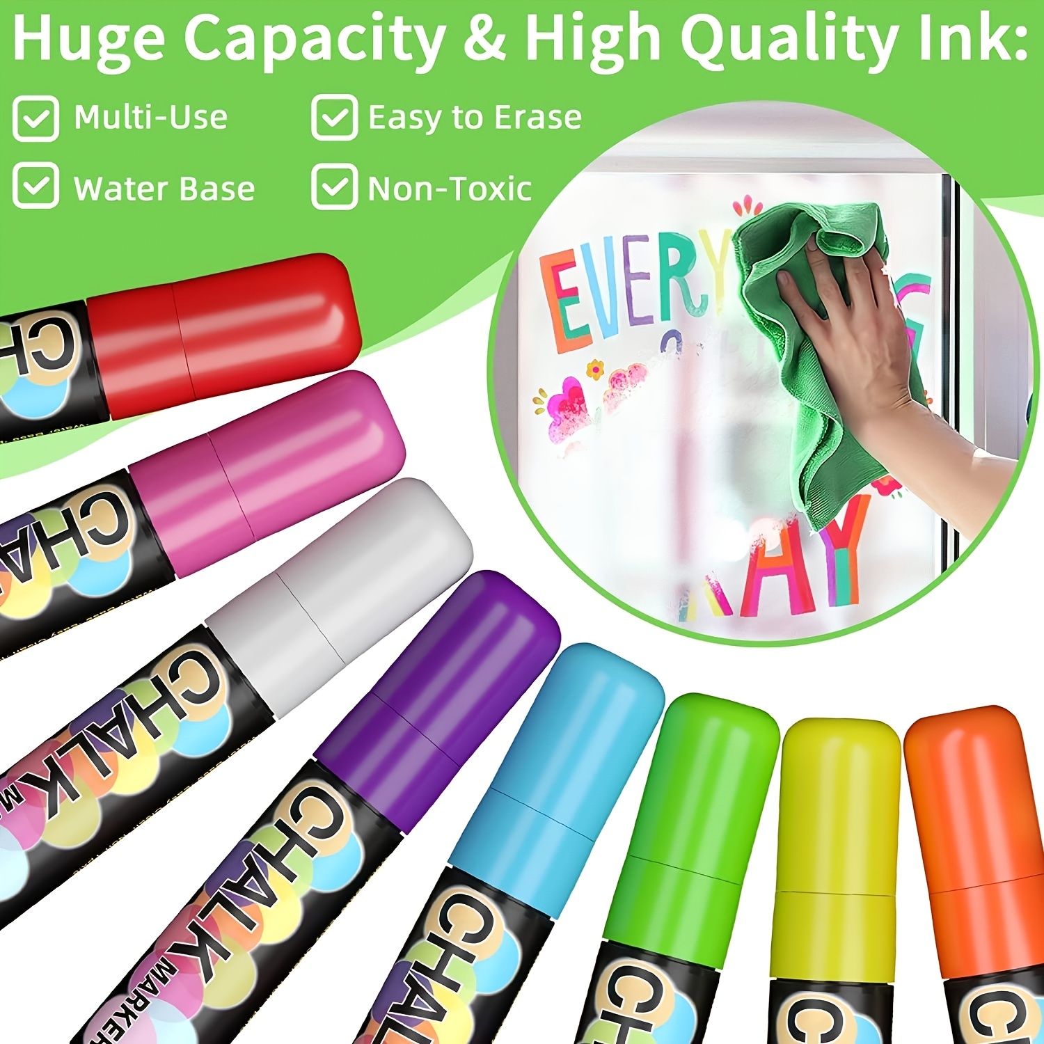 Dry Erasable Crayon for Kids Can Be Draw on Glass, Window Easily
