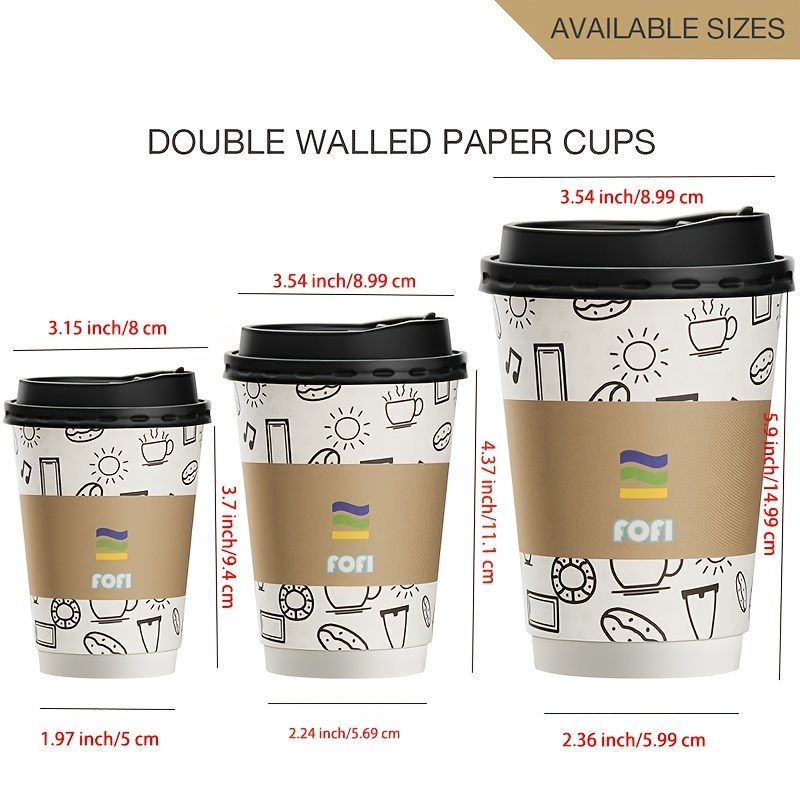 50 Packs 8 Oz Disposable Coffee Cups For Hot Drink, Water, Juice For Party,  Picnic, Travel, And Events (Without Lids)