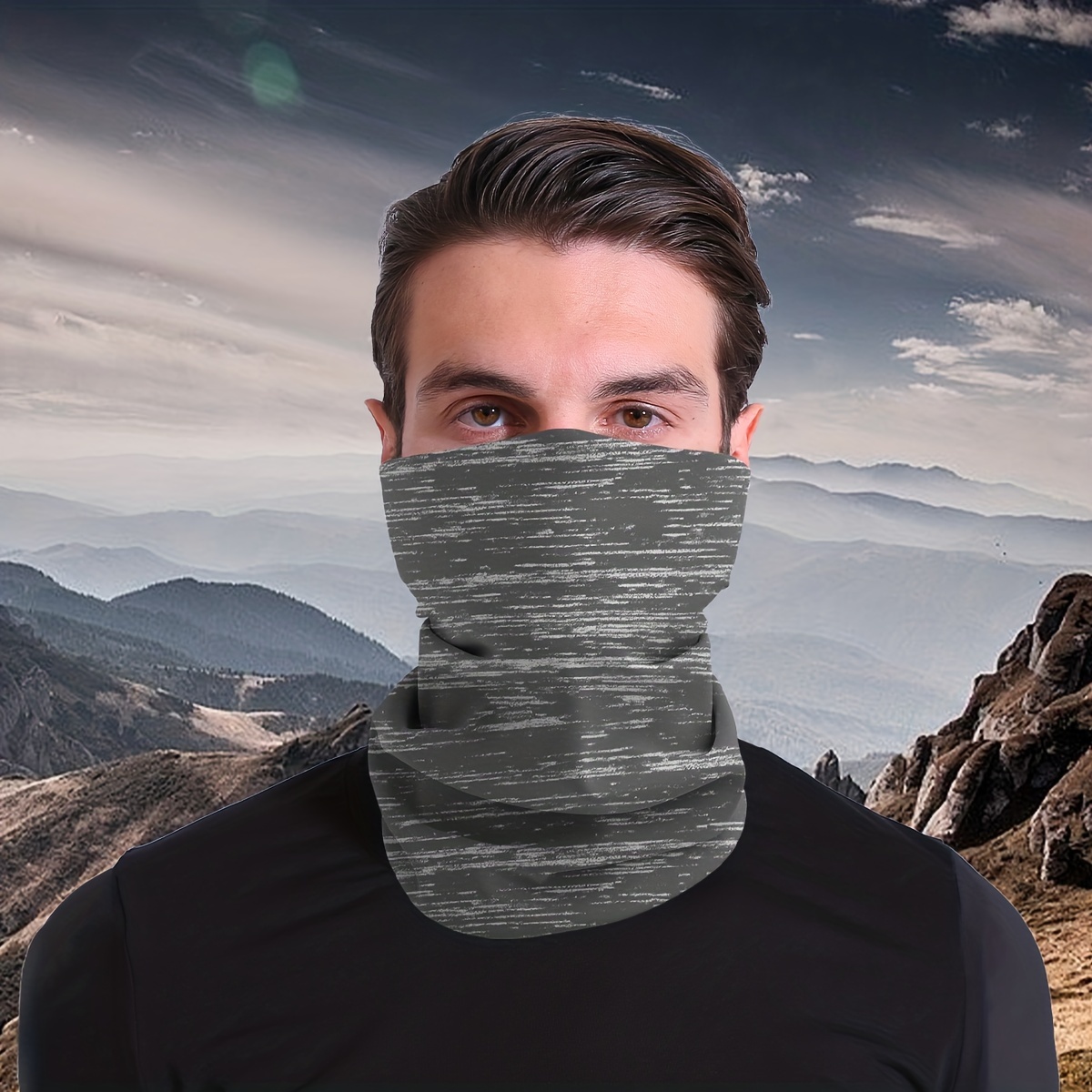 Men's Grey Tube Bandana For Outdoor Sports - Temu