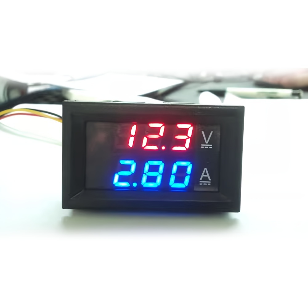  Voltímetro de amperios digital Pantalla LED Rojo y Verde  Medidor de Ampere AC 2 en 1 Panel multímetro Medidor de voltaje de doble  amperio Voltímetro Volt Amp Meter AC60-500V AC 0 ~