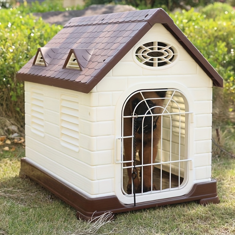 1pcの犬小屋 屋内外用の犬小屋 子犬用の 防水性のある簡単な組み立てが可能な頑丈な犬小屋 エアベントと高床が - Temu Japan