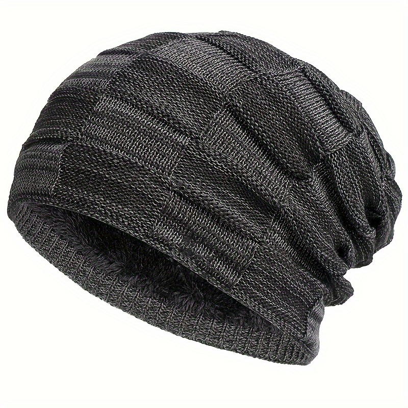 Cool Beanies Men Lined Knit Warm Thick Skull Hat For Winter - Temu