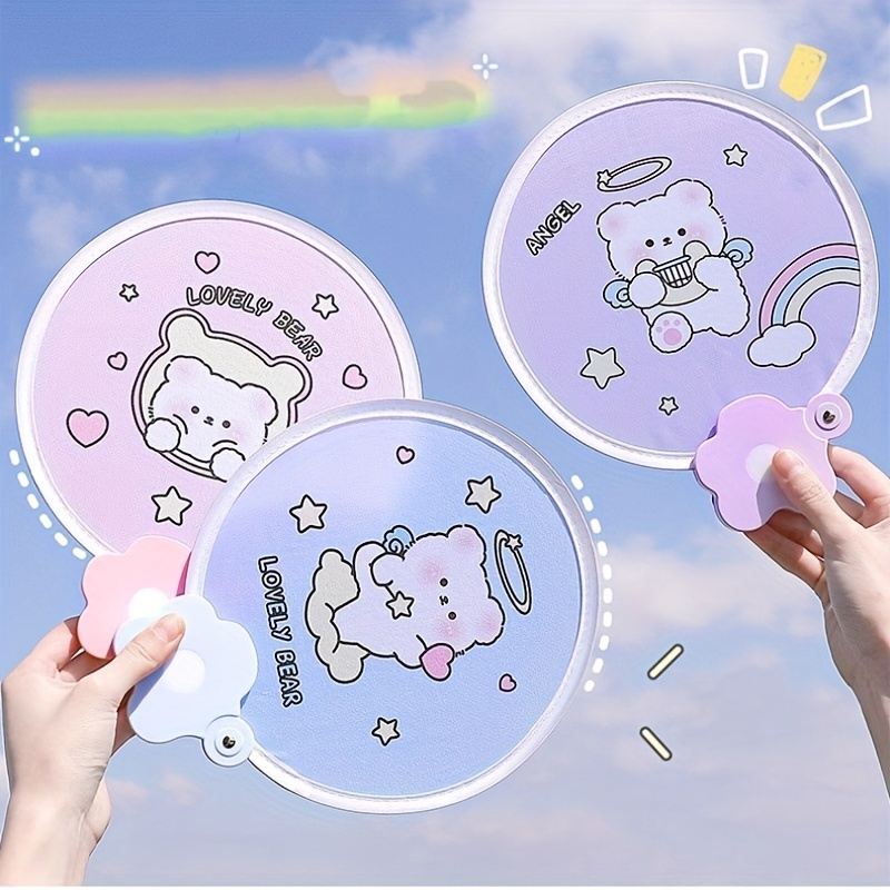 Cartoon Folding Mini Fan, Portable Summer Beach Fan