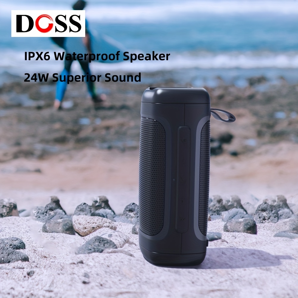 DOSS Altavoz Bluetooth, altavoz Bluetooth inalámbrico portátil con sonido  potente de 24 W, graves ricos, IPX6 impermeable, emparejamiento estéreo