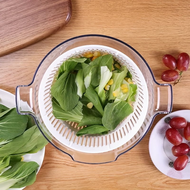 Lavadora Frutas Verduras 1 Pieza Escurridor Giratorio - Temu