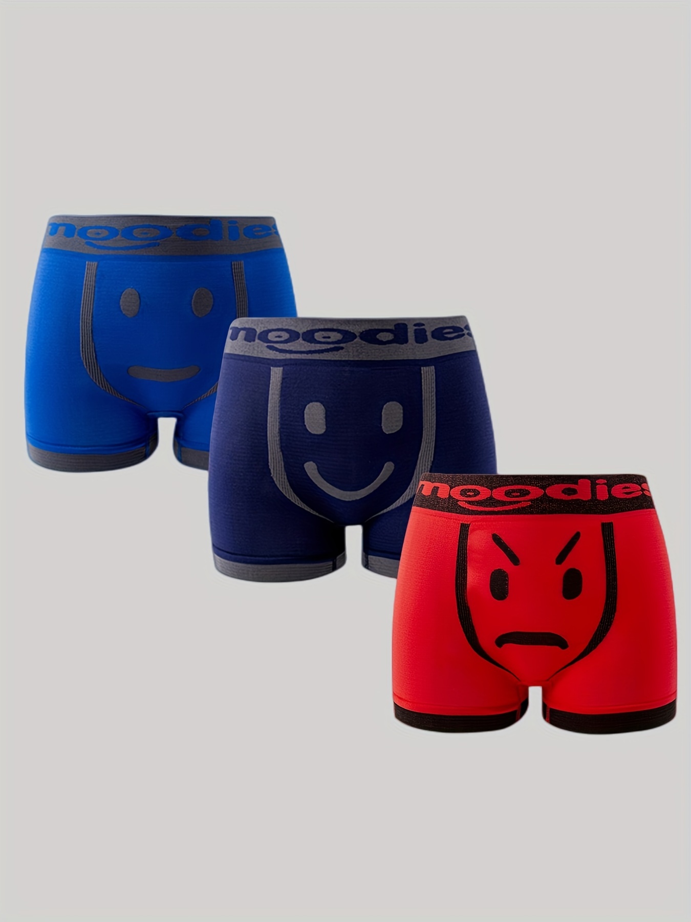 Men's Emotional Face Breathable Boxer Brief Soft Comfortable - Temu Canada