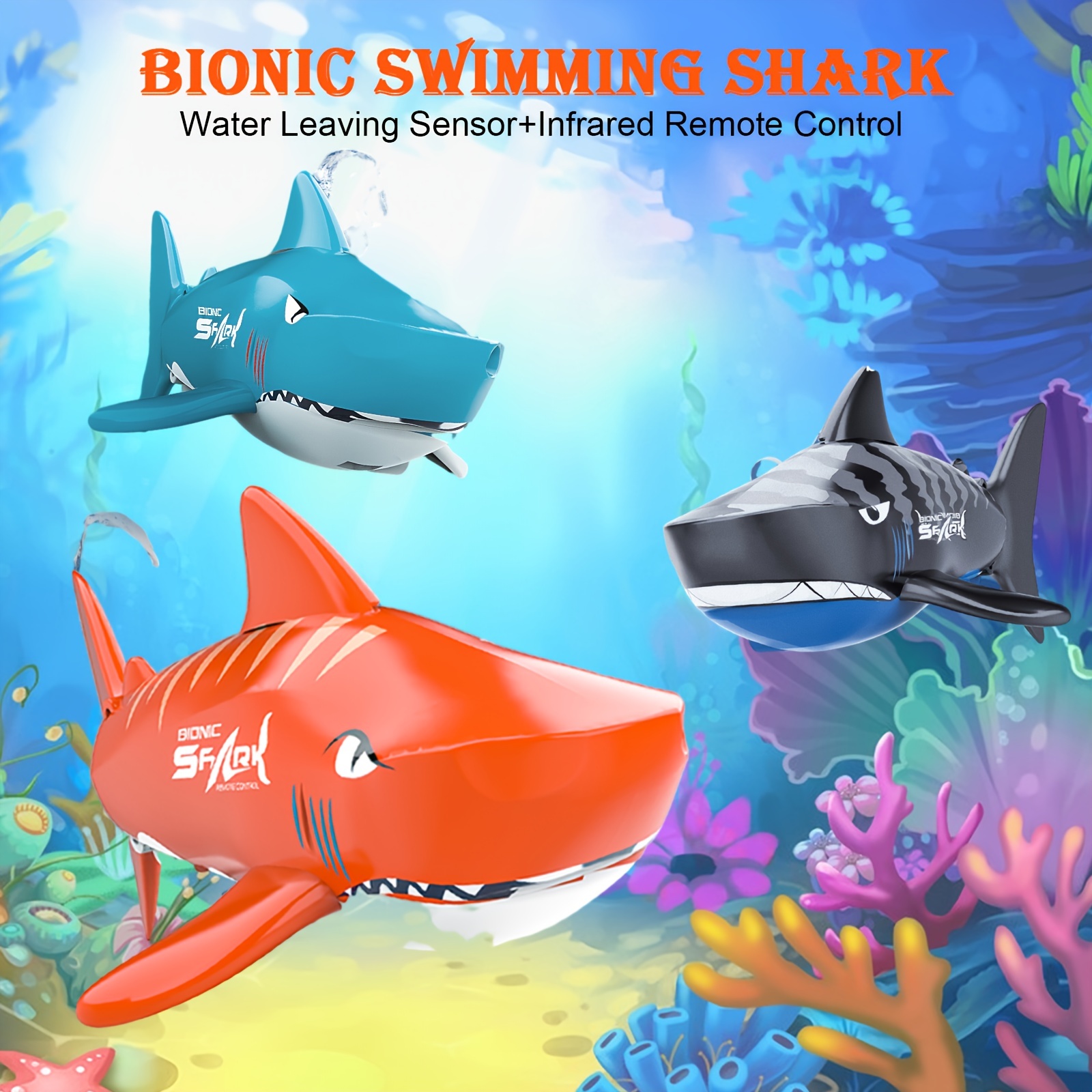 Pool Toys Remote Control Shark Boat, 2.4g High Simulation Stingray
