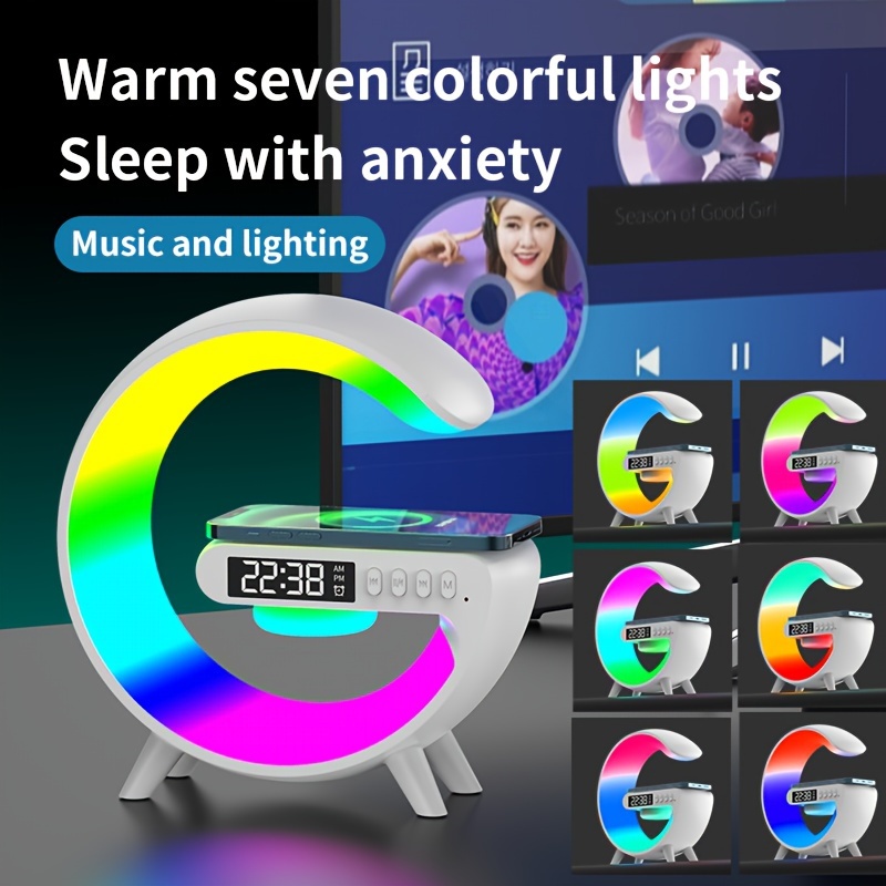 1pc Réveil Multifonction, Haut-parleur De Musique, Lumière De Nuit De  Charge Sans Fil Créative D'atmosphère Étoilée, Réveil LED Coloré  Intelligent À Domicile - Temu France