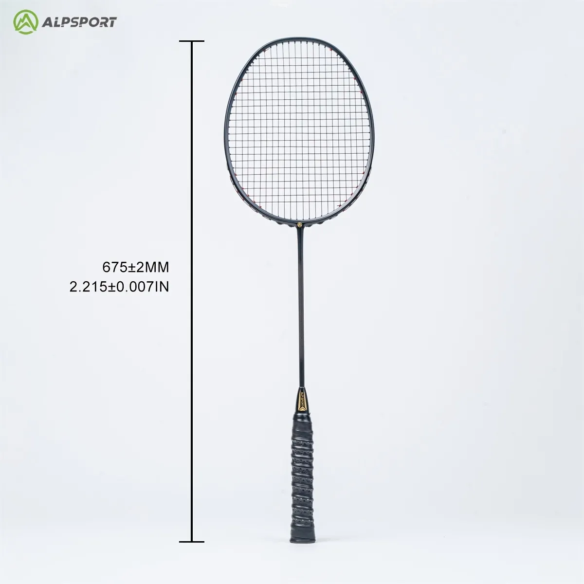 Alp Xhp 100% Carbon Fiber Badminton Racket - 6u, 30lbs Tension, Offensive and Defensive Single Channel Training Racket With Free String And Bag
