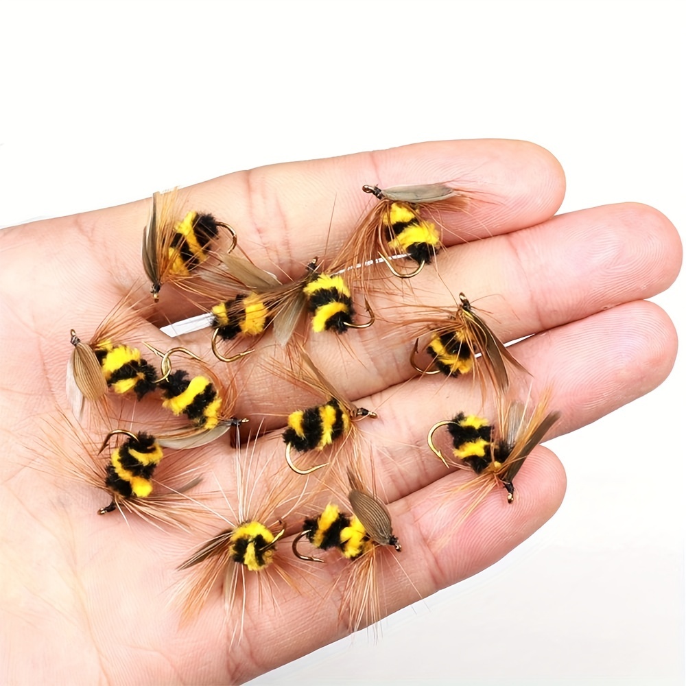 10pcs Random Color Bumble Bee Ant Fishing Lures With Treble Hooks