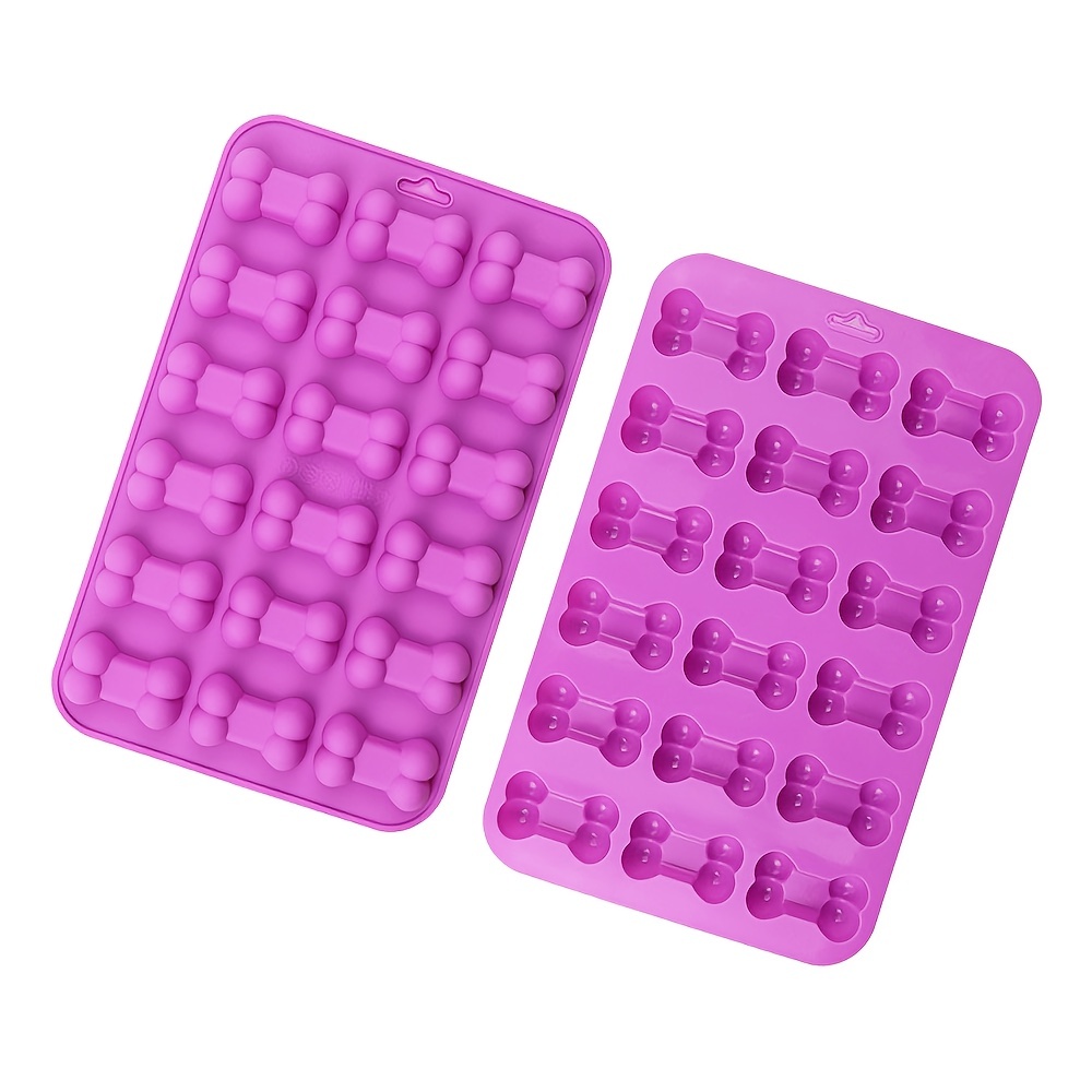  Dog treat silicone mold for baking Dog Paw and Bone Silicone  Molds for freezing, Dog treat molds for Dog Treats,dog treat maker molds  for Chocolate, Candy, Jelly, Ice Cube, (Purple,Red,Pink,Blue) 