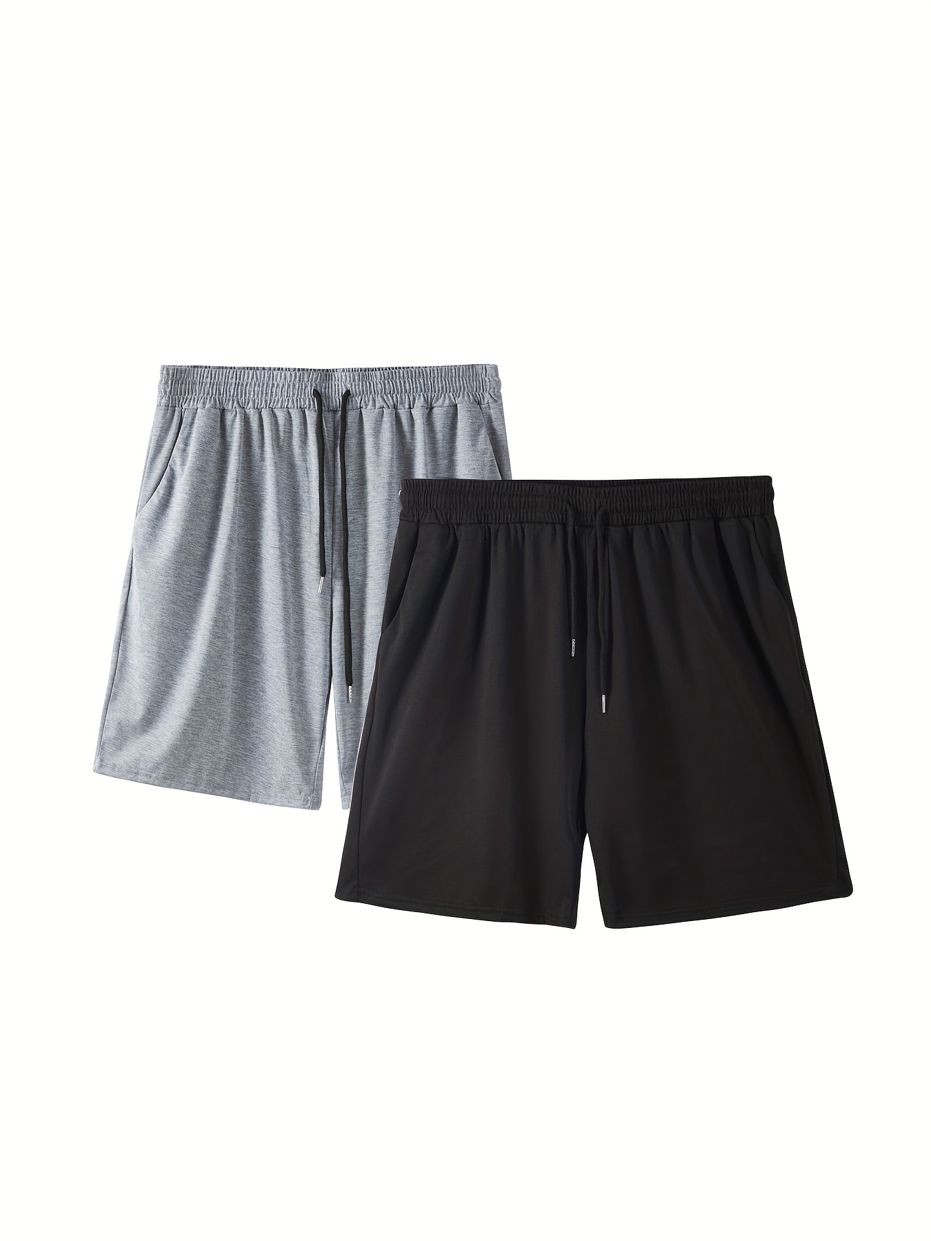 Men's Casual Loungewear Shorts Set Drawstring Solid Color - Temu