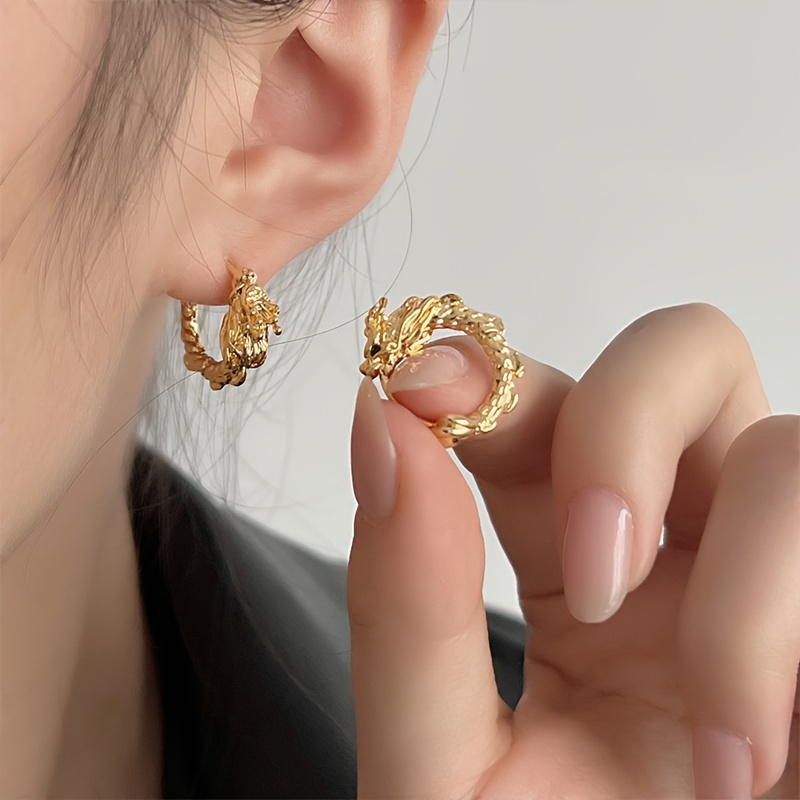 Dragon deals earrings gold