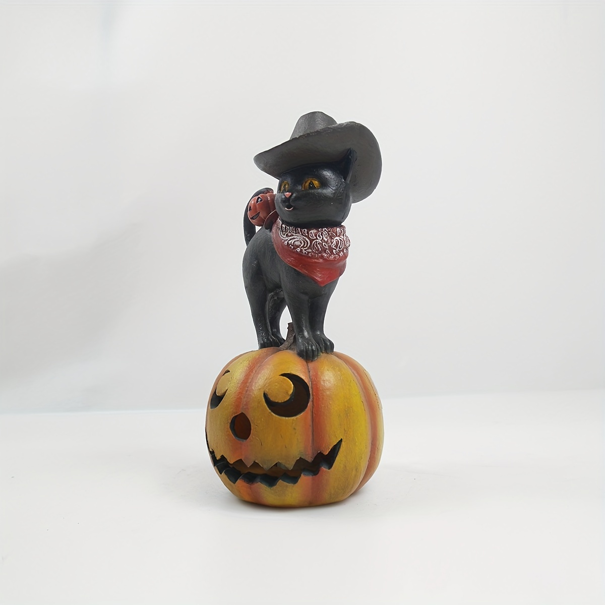 Figura Decorativa Gato Negro con Bandeja Dorada, Vaciabolsillos para  Entrada Recibidor Original y Divertido, Decoración Hallowee