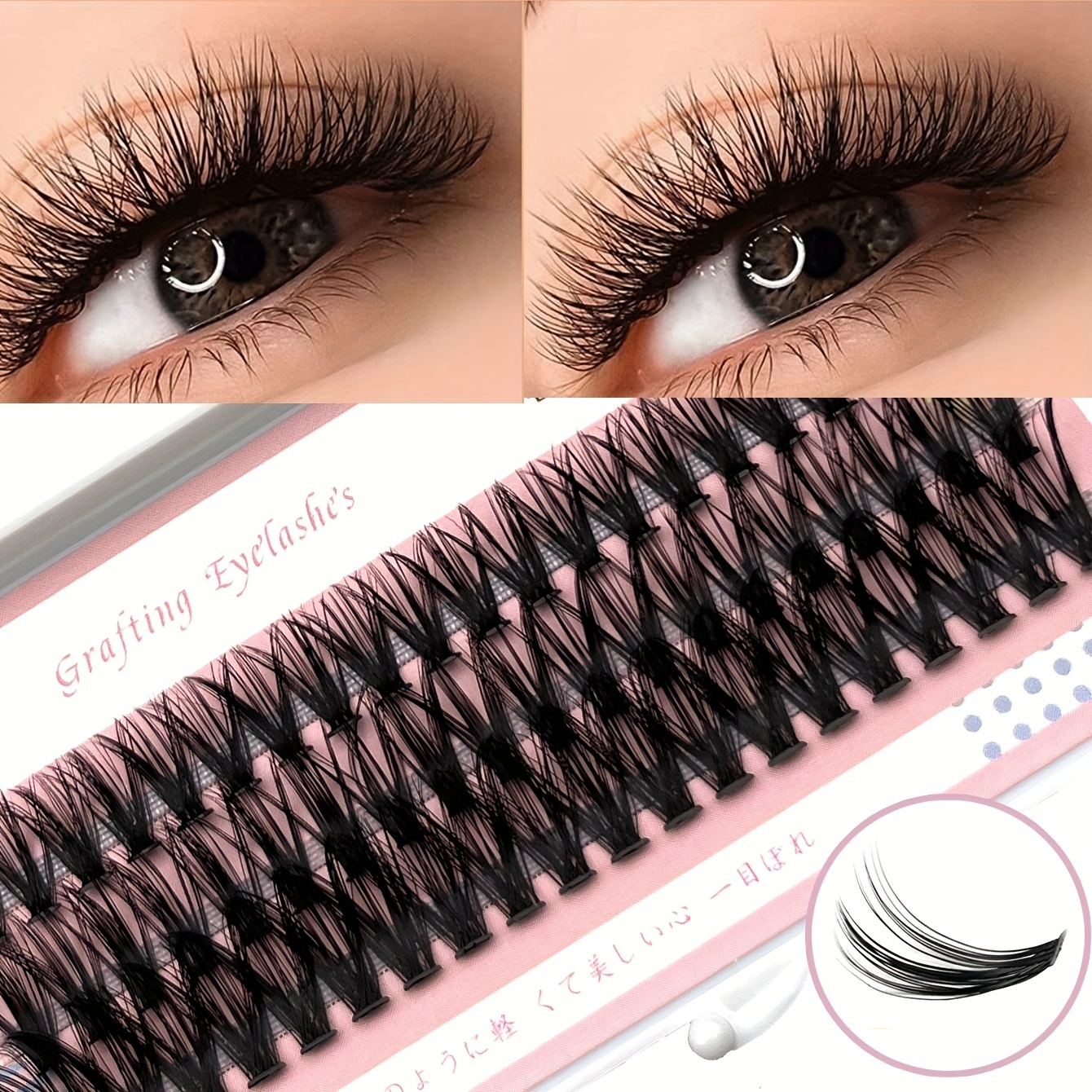 

60 Cluster, 40d C Curl 10/12/14/16mm Cluster Lashes Individual Lash Extensions, Soft Natural Look False Eyelashes Diy At Home
