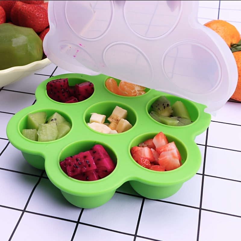 Silicone Food Mold, Silicone Baby Food Freezer Tray With Lid, Food