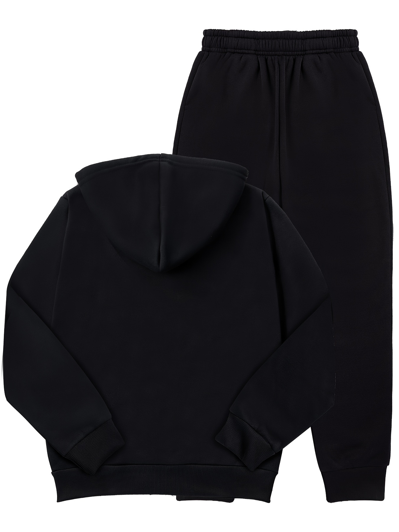 Plain black hoodie and joggers hot sale