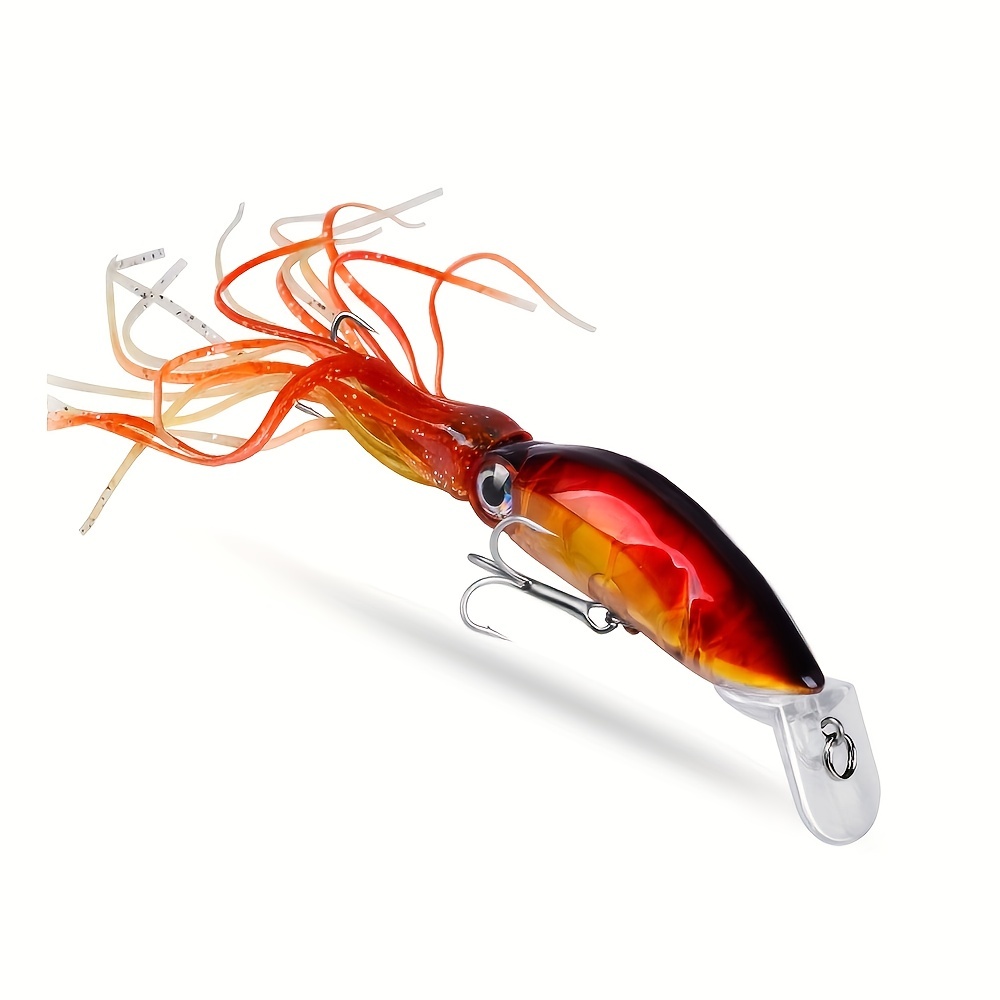 Squid Sea Fishing Bait, Bite Resistance Durable Soft Squid Bait Silica Gel  for Fishing(Yellow-red) : : Home & Kitchen