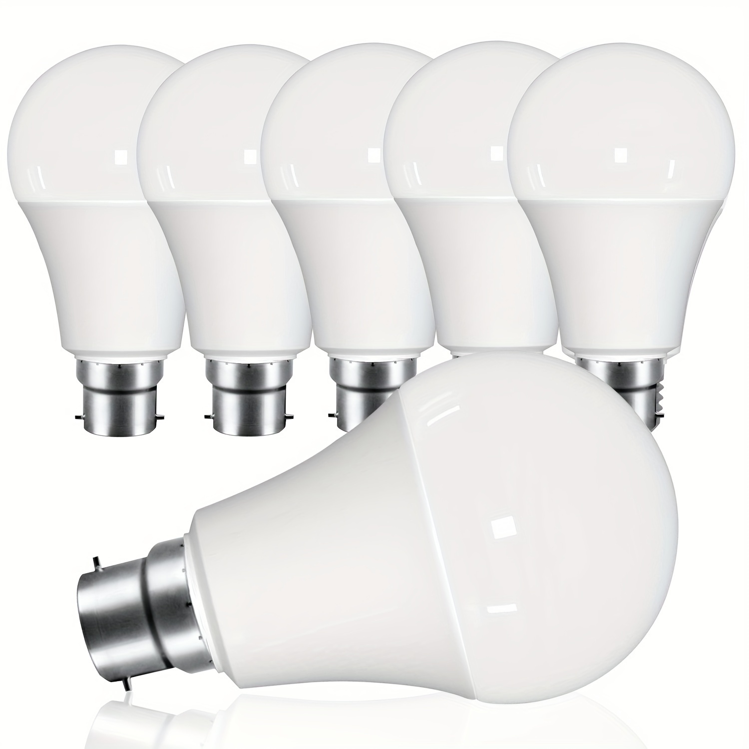 

Lot De 6 Ampoules LED B22 À Baïonnette, 9W (équivalent 60W), Blanc Froid 6500K, Lumière Du Jour 4000K, Blanc Chaud 3000K, Non-dimmable, 900 Lumens