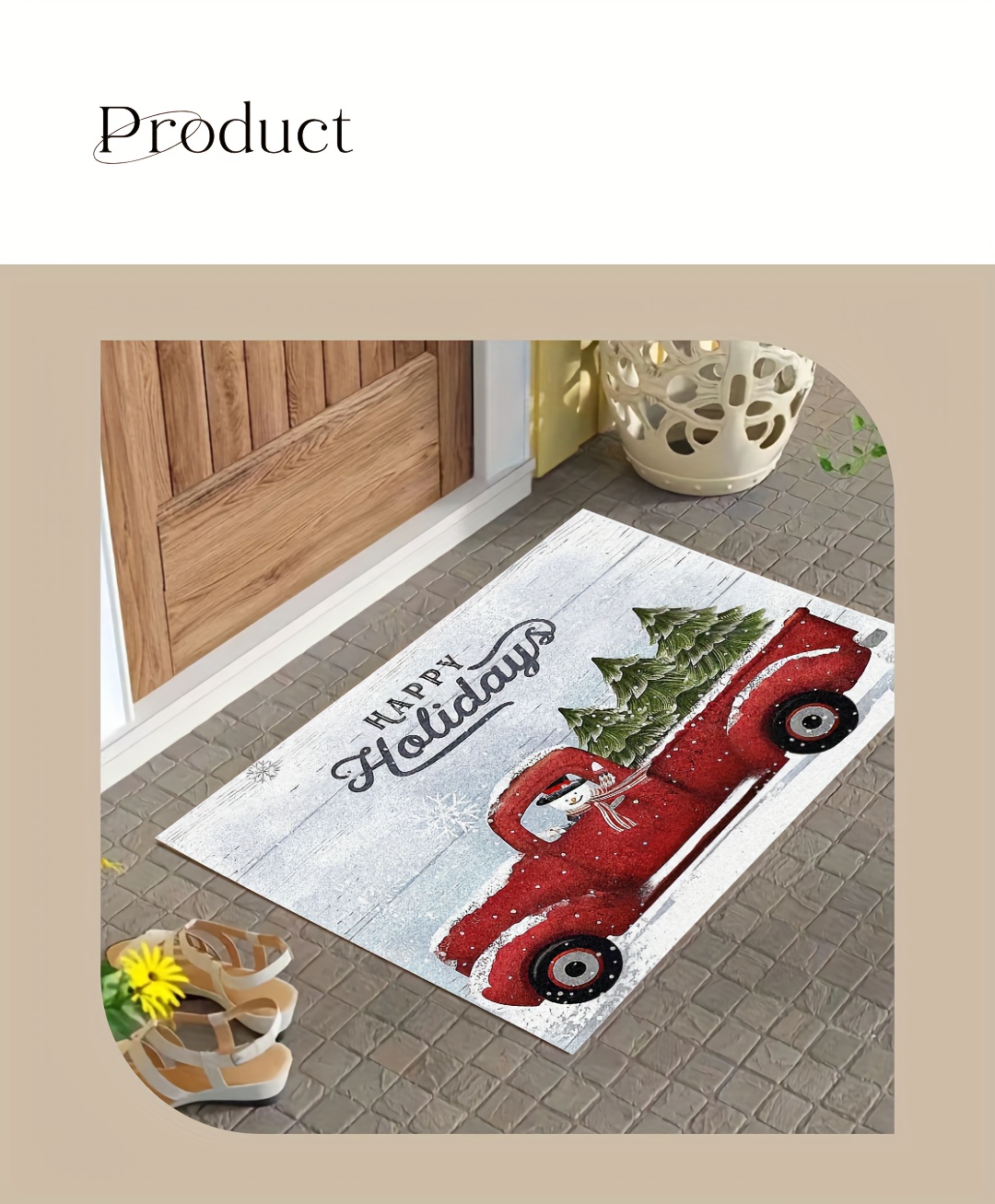 Christmas Element Diatom Mud Door Mat Non slip Waterproof - Temu