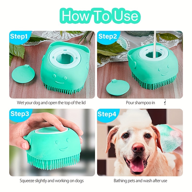 Dog Bath Brush Dog Shampoo Brush Dog Scrubber For Bath Pet - Temu