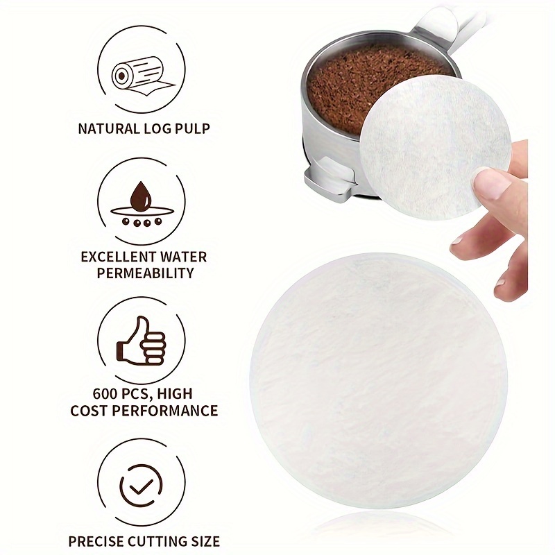 Cesta de filtro de papel para cafetera Espresso, accesorios de filtro de  papel de 51mm/53mm/54mm/58mm, 300 piezas