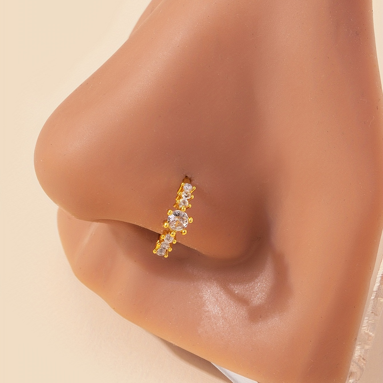 Inlaid Zircon Nose Ring, Bling Bling Style for Women