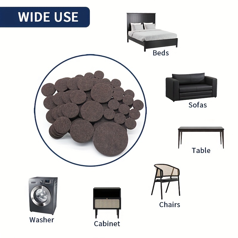 Protective Rubber Glides and Felt Pads for Furniture
