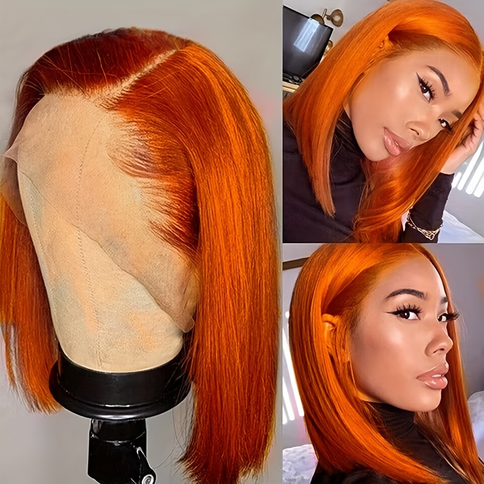 Orange Ginger Lace Front Wig Human Hair 13x4 Straight Lace Frontal