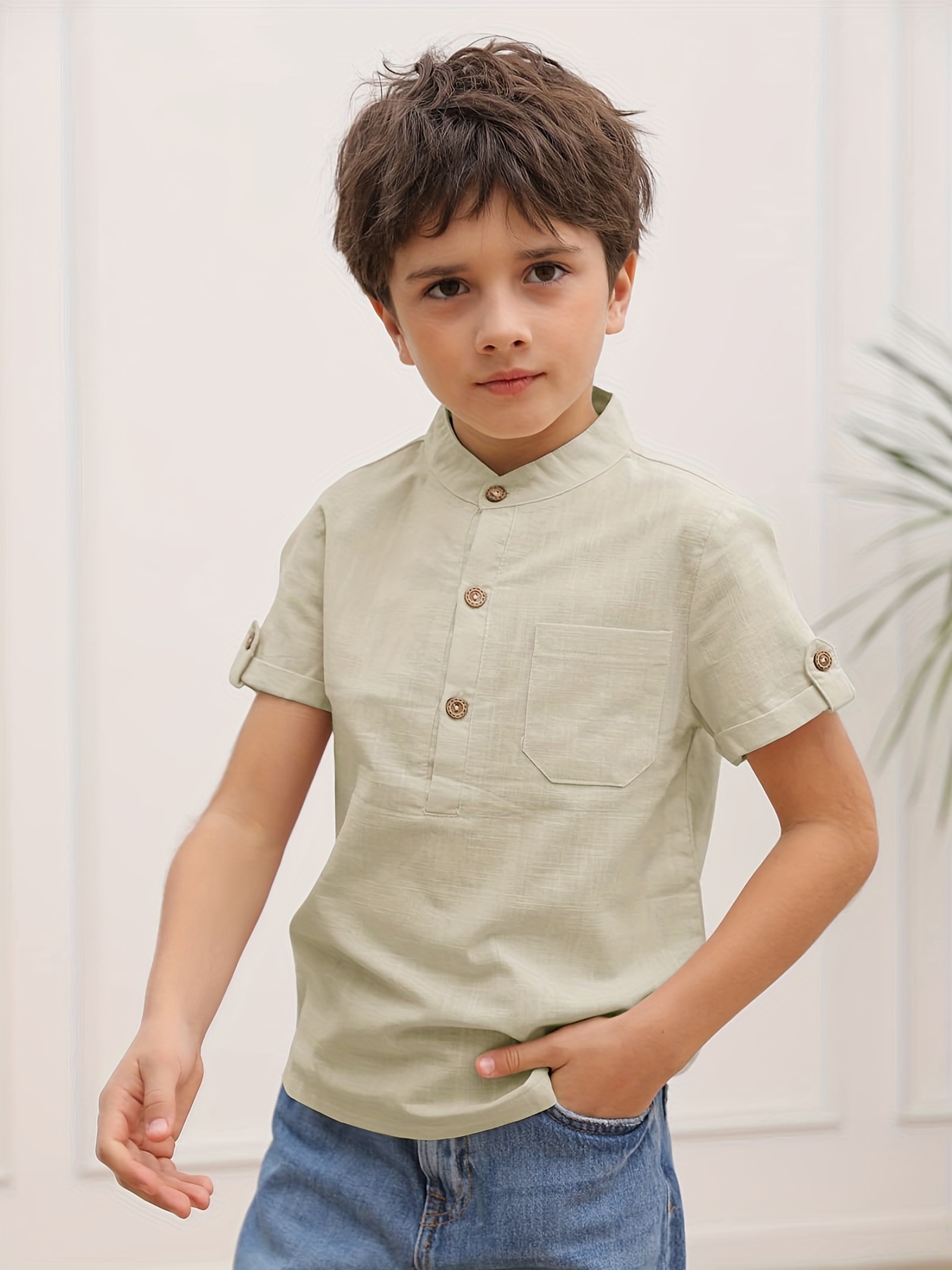 Camisas de best sale niños manga corta