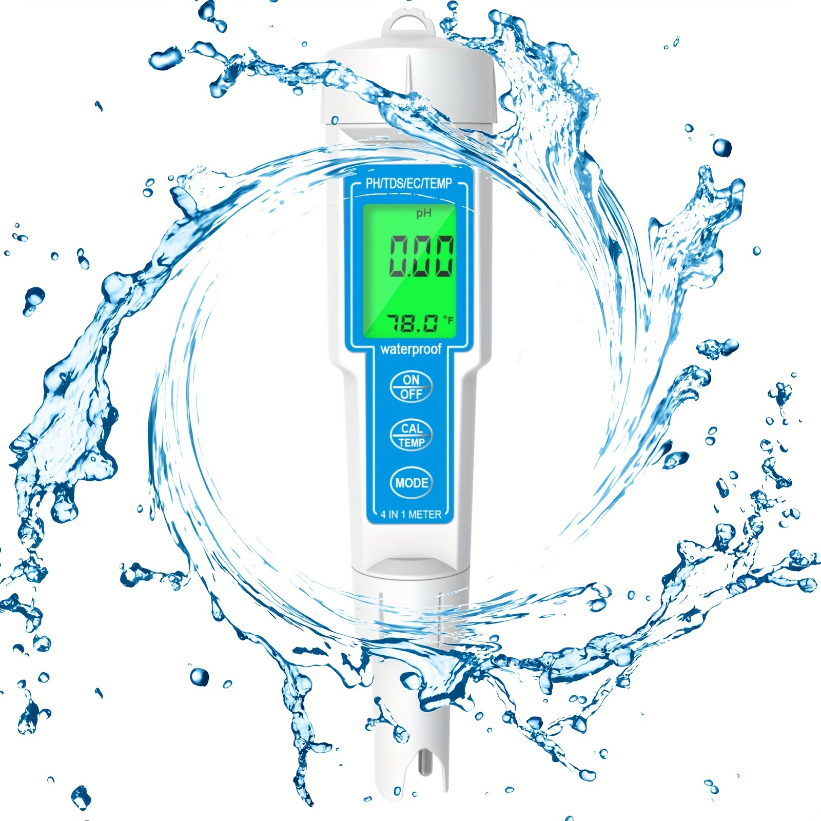 PH-mètre monobloc, testeur de PH de piscine 4 en 1 PH-mètre électronique  TDS mètre Qualité de l'eau et test de ph pour eau potable Aquarium Piscine  hydroponique (Bleu) - 19 cm 11