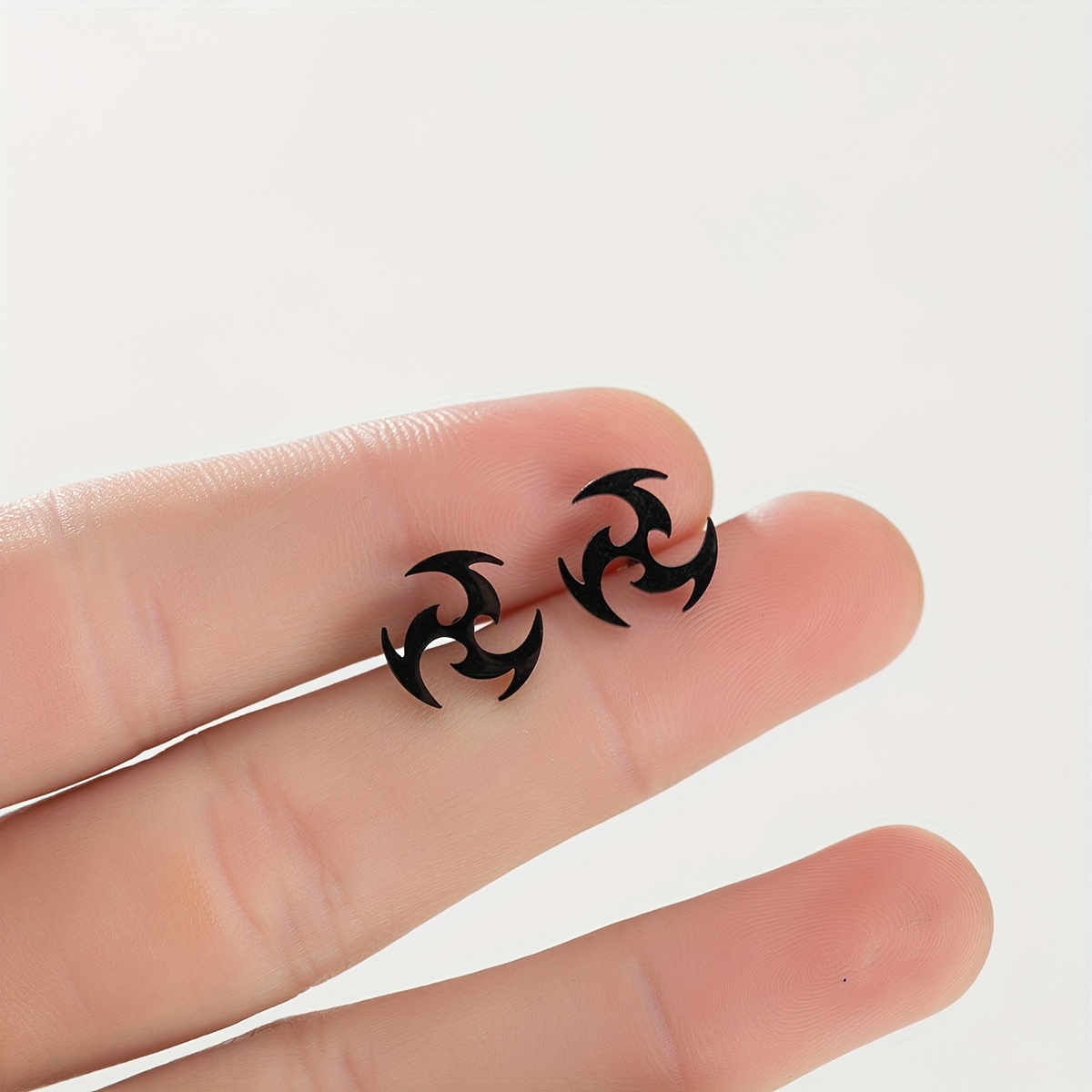 TEMU 1 Pair Of Fashionable Earrings For Women, Stainless Steel Rotating Geometric Fire Shaped Men's Earrings Suitable For Daily Wear, Valentine's Day