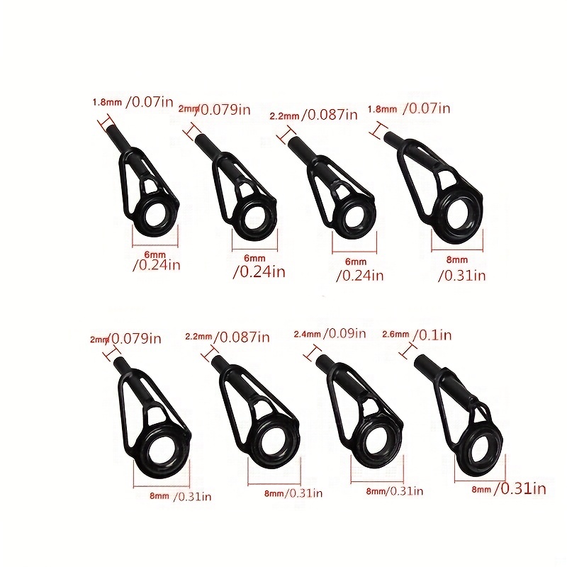 8pcs 80pcs Ceramic Carbon Steel Direction Ring Guide Set for Lure Rods