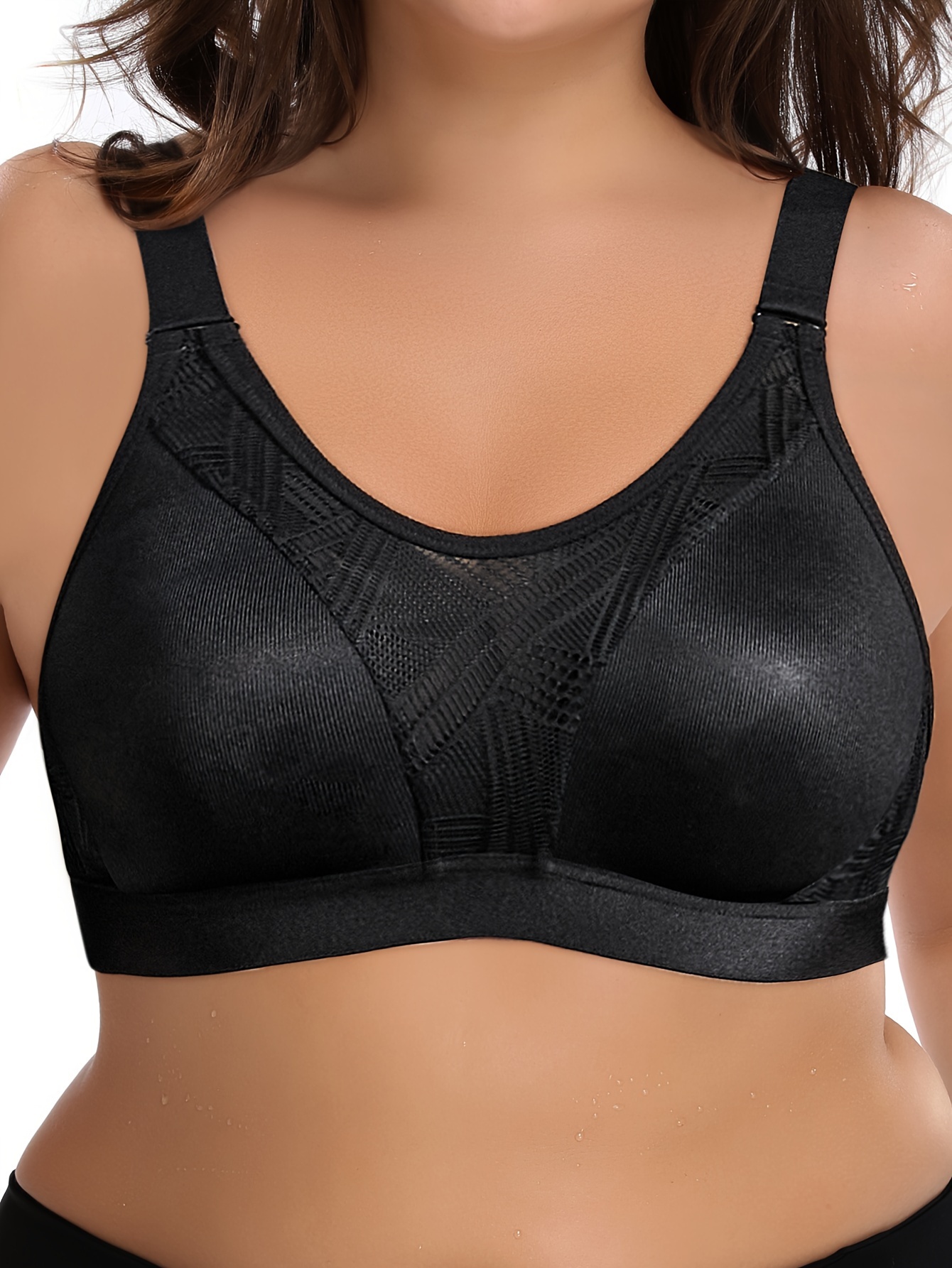 Solid Front Ruched Sports Bra Low Cup Wireless Shockproof - Temu