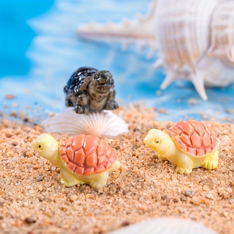 Mini tortue de mer en résine, Figurines de jardin féerique, bricolage,  décoration de paysage de Terrarium, accessoires d'aquarium artificiels