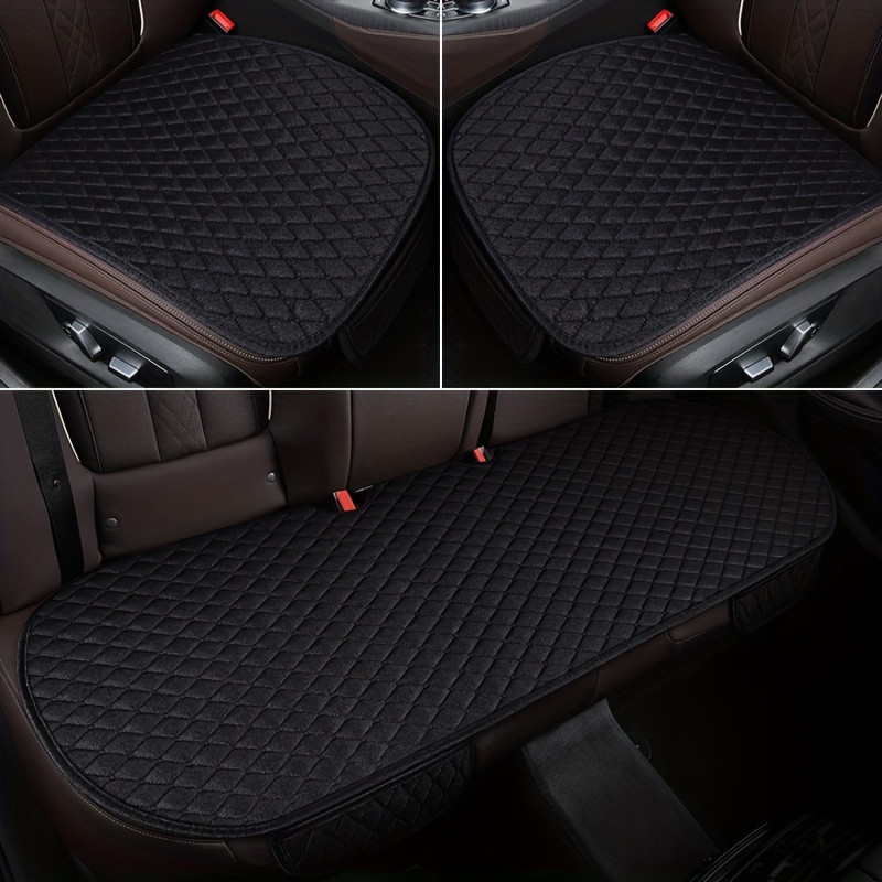 Otwoo 5-9 Seats Linen Car Seat Cover Protector Flax Front Rear Seat Back Cushion  Pad Mat With Backrest For Interior Truck Suv Van