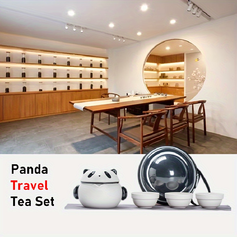 1 Set Set Tè Viaggio In Ceramica Panda Simpatica Mini Tazza - Temu