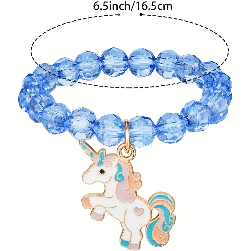 Unicorn Rainbow Pendant Children's Bracelet Transparent Acrylic Children's  Beaded Bracelet Children's Party Small Gift - Temu