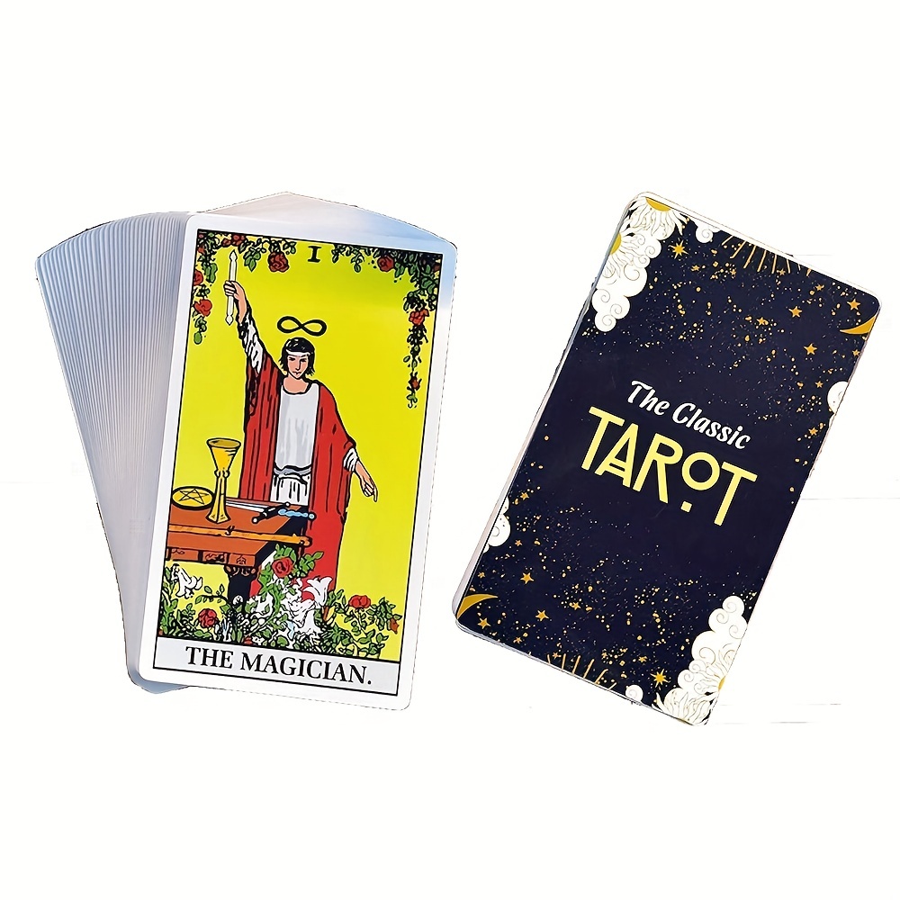 Tarjetas de Tarot para principiantes y lectores expertos | Tamaño portátil,  mazo clásico tradicional de 78 cartas de Tarot | Juego de adivinación | Ca
