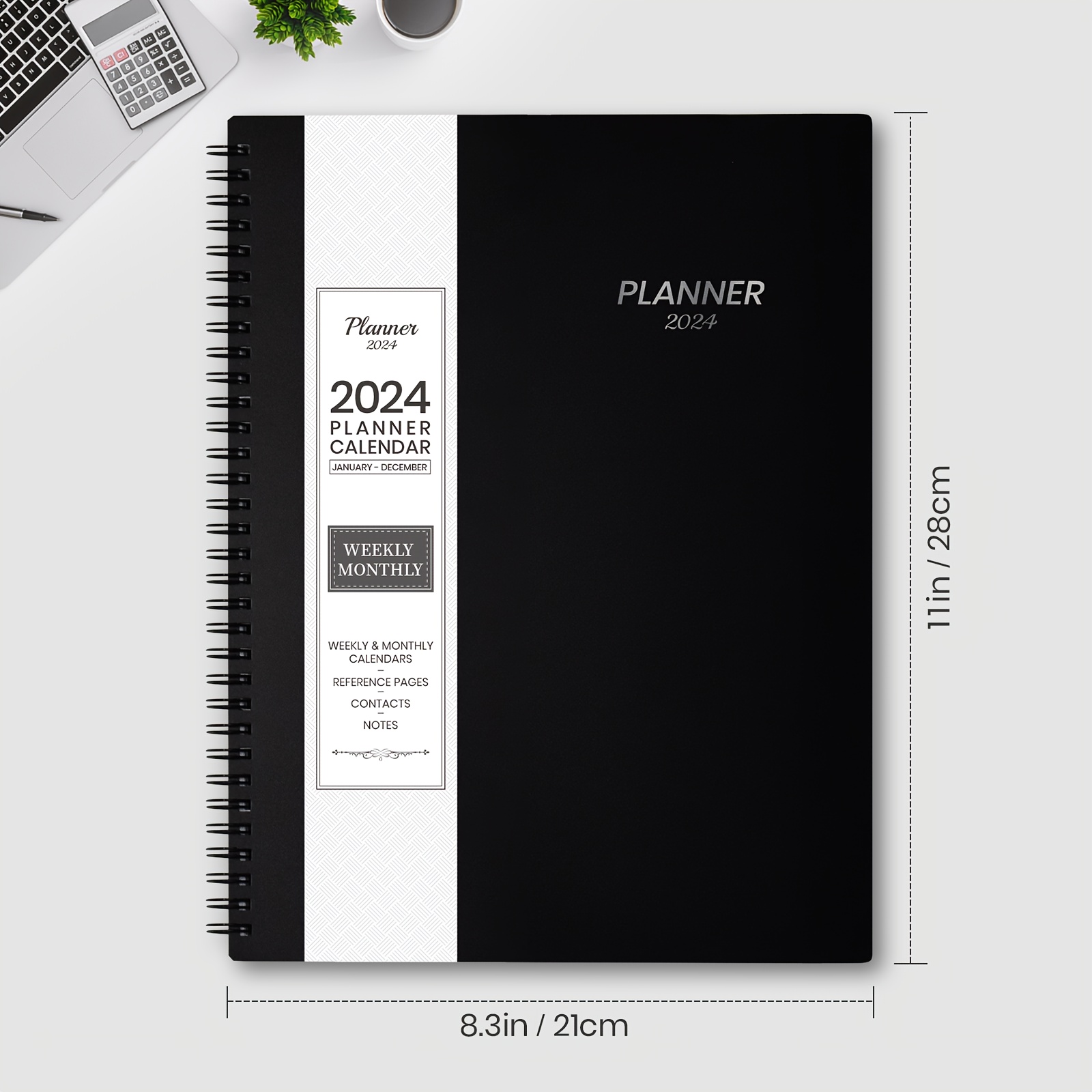 Planner 2024 Weekly Monthly Calendar Spiral12 Months Jan. - Temu