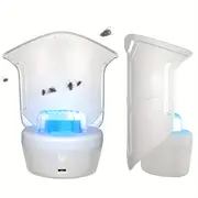 1pc indoor fly trap for household use indoor insect killer flying trap killer with blue night light mosquito moth collector pest control details 4