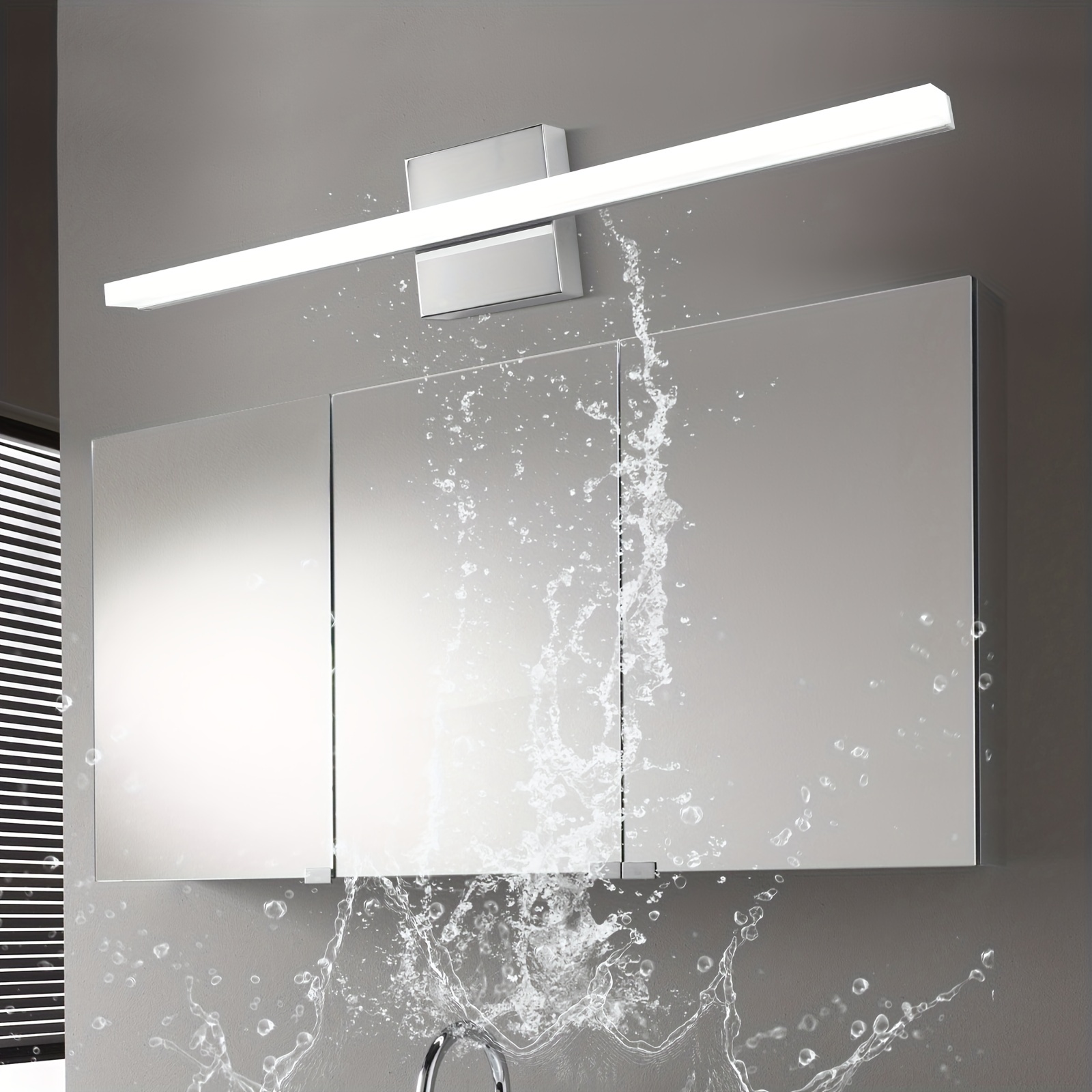 Combuh LED Bathroom Vanity Light 16 Inch 9W Black IP44 Mirror