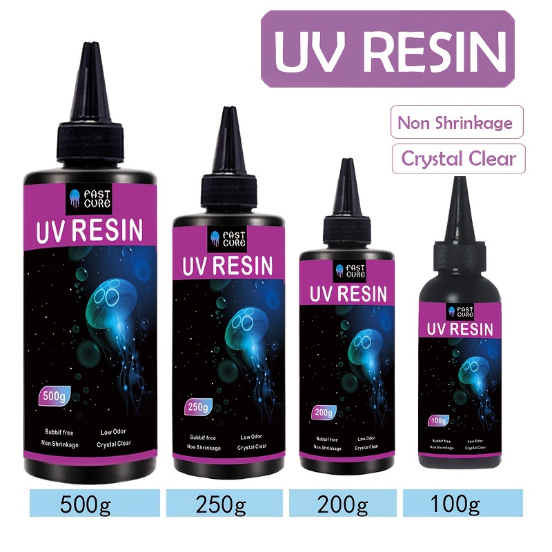  UV Resin with Light Jewelry Making: 100g Crystal Clear Hard  Glue Epoxy Resin for Beginners DIY Art Crafts Casting Curing : Arts, Crafts  & Sewing