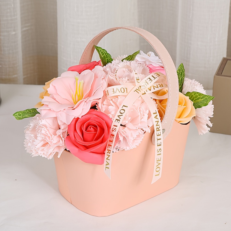 Beautiful Rose Shaped Handbag Gift Box Perfect Weddings New - Temu ...